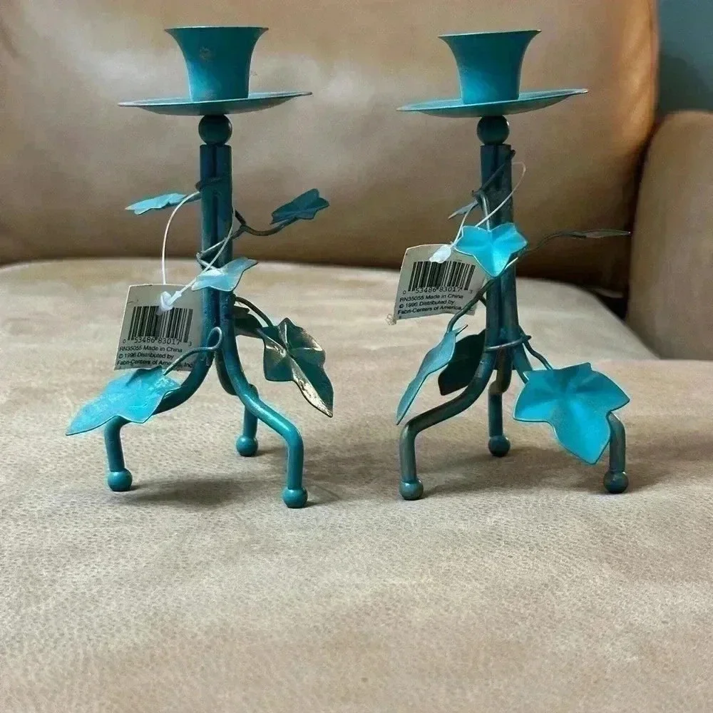 Vintage Garden Gate Designs Wire Candle Holders 1996